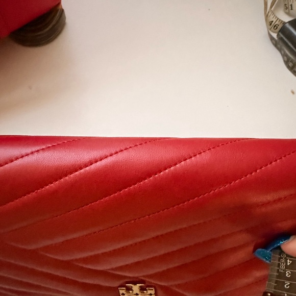 Tory Burch Red Quilted Clutch - Picture 9 of 10